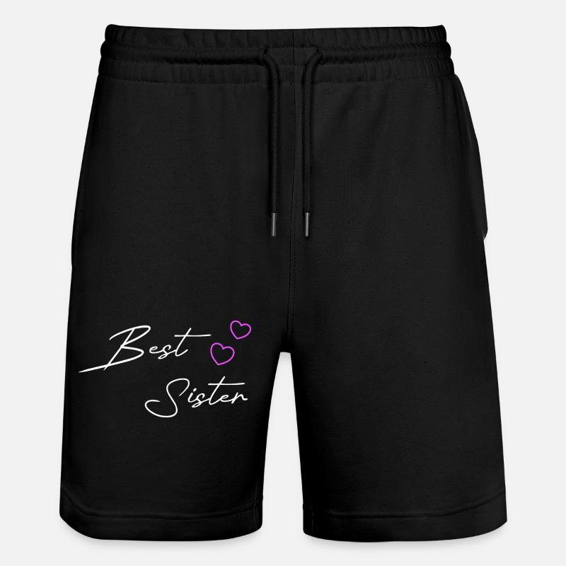 Meilleure sœur cœur violet - Short de jogging bio TRAINER Stanley/Stella unisexe - noir