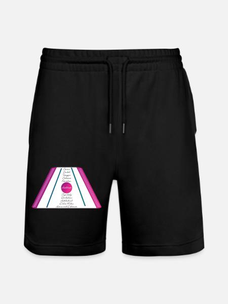 dulcimer purple pink petrol green2 - Stanley/Stella Trainer Unisex Organic Jogging Shorts - black