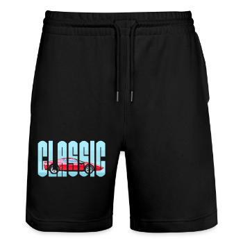 CLASSIC Sports car super car - Stanley/Stella Trainer Unisex Organic Jogging Shorts - black - Front - Nik (191cm) & Marisol (170cm)