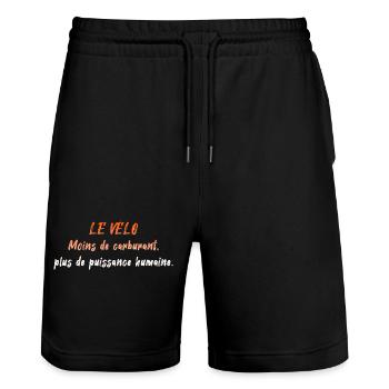Moins de carburant plus de puissance humaine - Short de jogging bio TRAINER Stanley/Stella unisexe - noir - Devant - Nik (191cm) & Marisol (170cm)