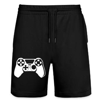 Gamepad Graphics - Stanley/Stella Trainer Unisex Organic Jogging Shorts - black - Front - Nik (191cm) & Marisol (170cm)