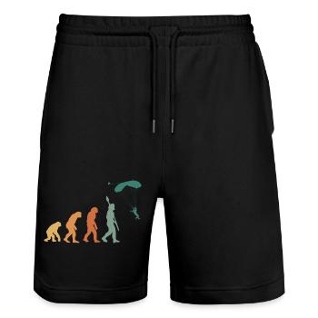 Parapente Evolution Retro - Short de jogging bio TRAINER Stanley/Stella unisexe - noir - Devant - Nik (191cm) & Marisol (170cm)