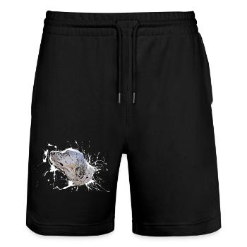 Dog - Stanley/Stella Trainer Unisex Organic Jogging Shorts - black - Front - Nik (191cm) & Marisol (170cm)