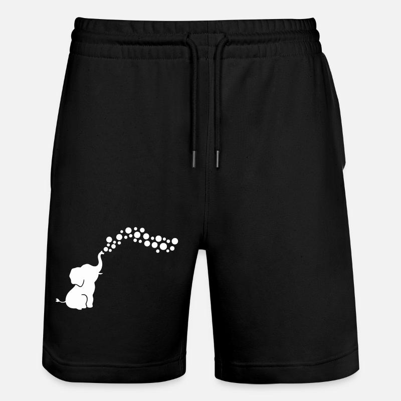Éléphant joueur soufflant des bulles - Short de jogging bio TRAINER Stanley/Stella unisexe - noir