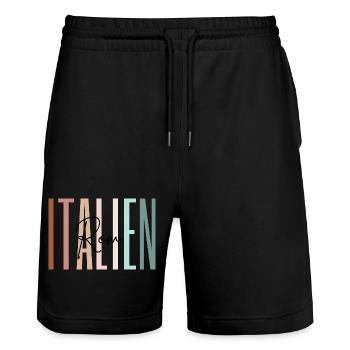 Italien Urlaub Rom Städtereise Geschenk - Stanley/Stella Unisex Bio Joggingshorts Trainer  - Schwarz - Vorne - Nik (191cm) & Marisol (170cm)