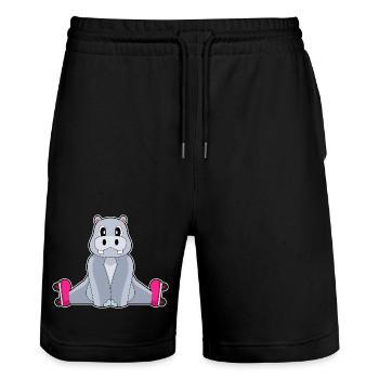 Nilpferd Inline skating Inline skates - Stanley/Stella Unisex Bio Joggingshorts Trainer  - Schwarz - Vorne - Nik (191cm) & Marisol (170cm)
