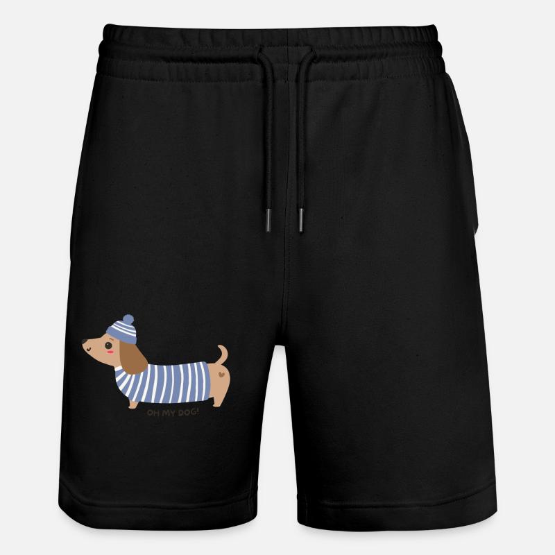 Oh mon chien ! - Rayures bleues - Short de jogging bio TRAINER Stanley/Stella unisexe - noir
