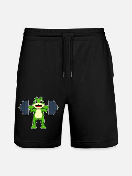 Frog Bodybuilder Barbell Bodybuilding - Stanley/Stella Trainer Unisex Organic Jogging Shorts - black