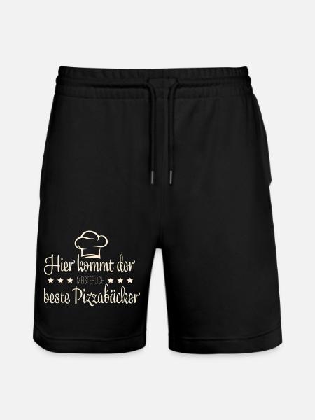 Pizzabäcker, Pizza - Stanley/Stella Unisex Bio Joggingshorts Trainer  - Schwarz