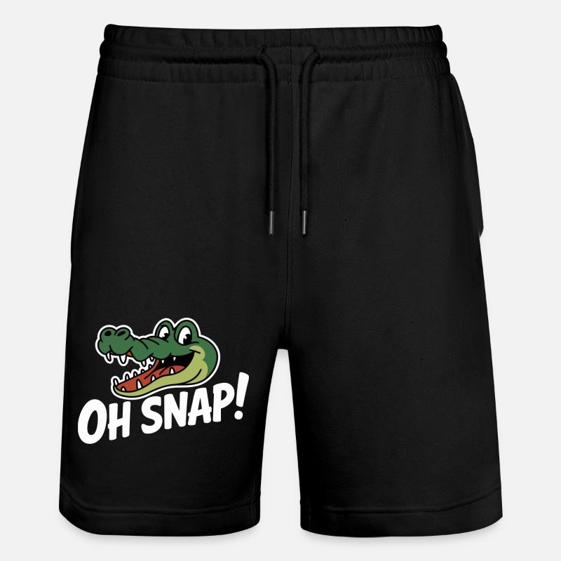 Oh Snap Alligator Karikatur - Stanley/Stella Unisex Bio Joggingshorts Trainer  - Schwarz