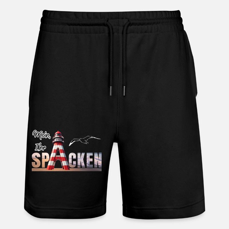 Moin Ihr SPACKEN - Stanley/Stella Unisex Bio Joggingshorts Trainer  - Schwarz