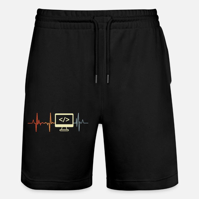 Ich liebe Programmieren - Stanley/Stella Unisex Bio Joggingshorts Trainer  - Schwarz