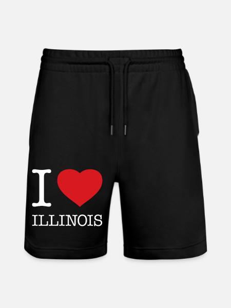 I LOVE ILLINOIS - Stanley/Stella Trainer Unisex Organic Jogging Shorts - black