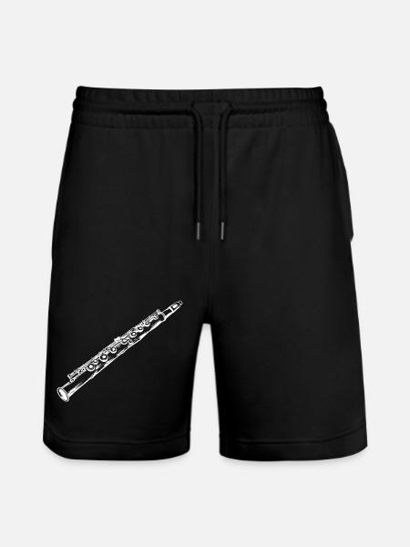 Flute Drawing - Stanley/Stella Trainer Unisex Organic Jogging Shorts - black