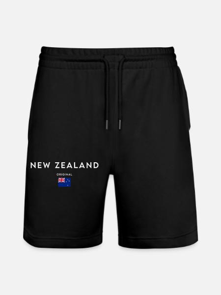 Flag of New Zealand - Stanley/Stella Trainer Unisex Organic Jogging Shorts - black