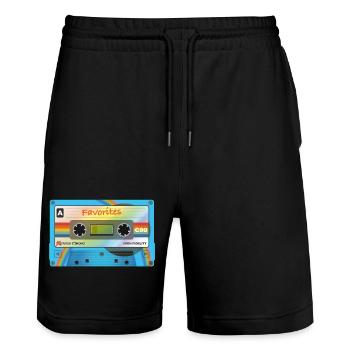 Kassette mit Favorites - Stanley/Stella Unisex Bio Joggingshorts Trainer  - Schwarz - Vorne - Nik (191cm) & Marisol (170cm)