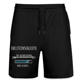 Edelsteinschleifer Ausbildung Beruf Geschenk - Stanley/Stella Unisex Bio Joggingshorts Trainer  - Schwarz - Vorne - Nik (191cm) & Marisol (170cm)