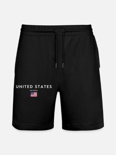 Drapeau des États-Unis - Short de jogging bio TRAINER Stanley/Stella unisexe - noir