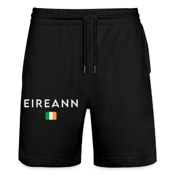 Flagge von Irland, Irish Pride - Stanley/Stella Unisex Bio Joggingshorts Trainer  - Schwarz - Vorne - Nik (191cm) & Marisol (170cm)