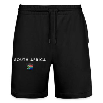 Drapeau sud-africain, fierté sud-africaine - Short de jogging bio TRAINER Stanley/Stella unisexe - noir - Devant - Nik (191cm) & Marisol (170cm)