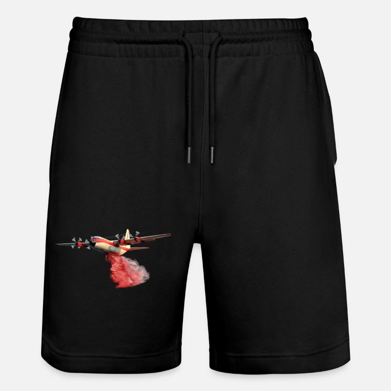 C-130 Löschflugzeug - Stanley/Stella Unisex Bio Joggingshorts Trainer  - Schwarz