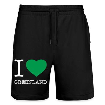 J’AIME LE GROENLAND Grönland - Short de jogging bio TRAINER Stanley/Stella unisexe - noir - Devant - Nik (191cm) & Marisol (170cm)