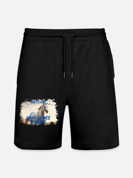 Love for horses - Stanley/Stella Trainer Unisex Organic Jogging Shorts - black