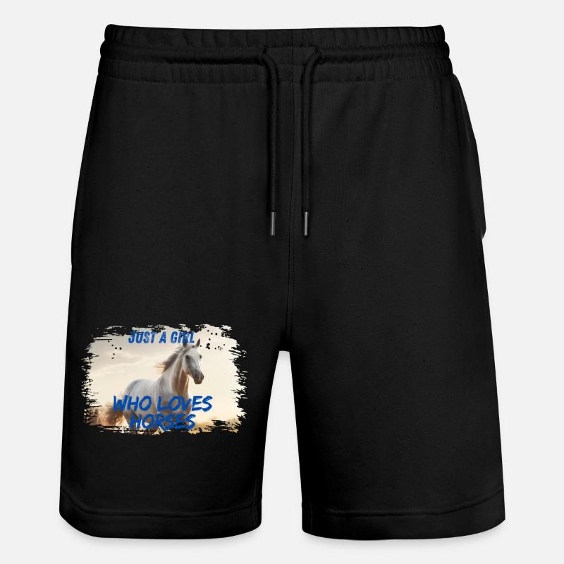 Liebe zu Pferden - Stanley/Stella Unisex Bio Joggingshorts Trainer  - Schwarz