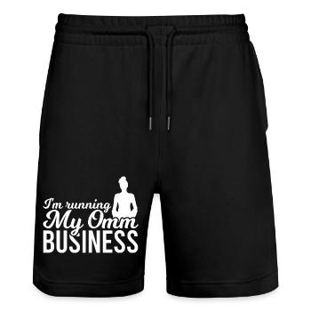 Yogalehrer Witz - Stanley/Stella Unisex Bio Joggingshorts Trainer  - Schwarz - Vorne - Nik (191cm) & Marisol (170cm)