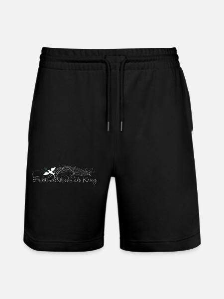 Peace is better than war - Stanley/Stella Trainer Unisex Organic Jogging Shorts - black