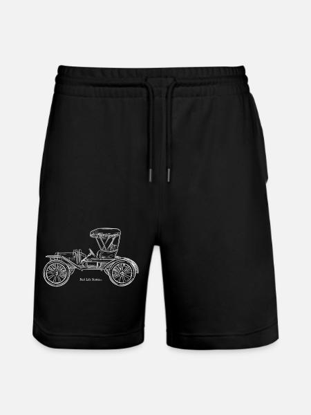 Oldtimer Blaupause Linie Kunst - Stanley/Stella Unisex Bio Joggingshorts Trainer  - Schwarz
