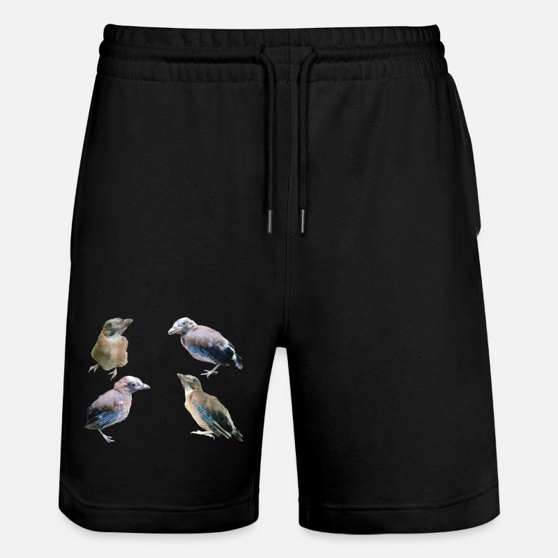 Eichelhäher Jungvögel - Stanley/Stella Unisex Bio Joggingshorts Trainer  - Schwarz