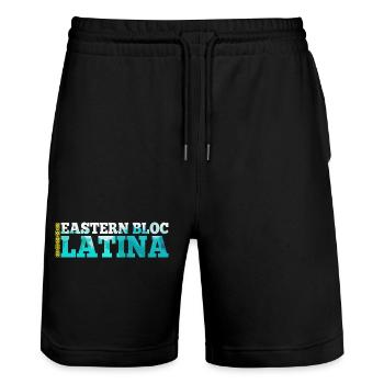 Bloc de l’Est Latina Kazakhstan Kazakhstan Cadeau - Short de jogging bio TRAINER Stanley/Stella unisexe - noir - Devant - Nik (191cm) & Marisol (170cm)
