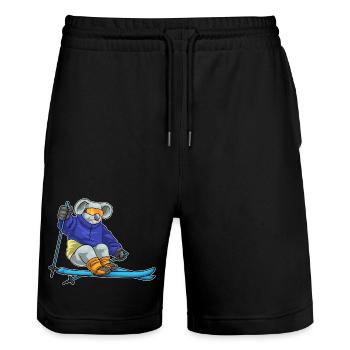Koala Skier Ski Sports d’hiver - Short de jogging bio TRAINER Stanley/Stella unisexe - noir - Devant - Nik (191cm) & Marisol (170cm)