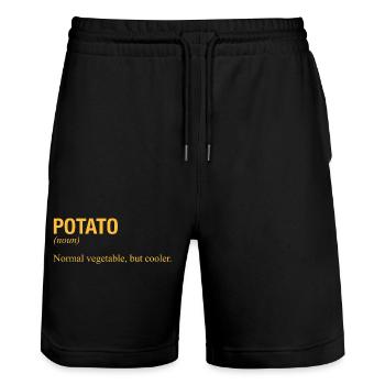 POMME DE TERRE Kartoffel - Short de jogging bio TRAINER Stanley/Stella unisexe - noir - Devant - Nik (191cm) & Marisol (170cm)