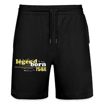 legend born 1985 birthday gift vintage 1985 - Stanley/Stella Trainer Unisex Organic Jogging Shorts - black - Front - Nik (191cm) & Marisol (170cm)