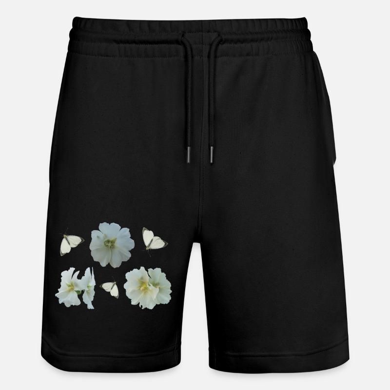 Roses trémières avec papillons - Short de jogging bio TRAINER Stanley/Stella unisexe - noir