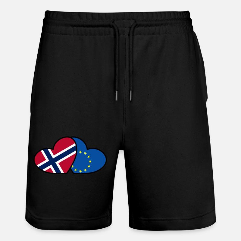 Norwegen <3 EU - Stanley/Stella Unisex Bio Joggingshorts Trainer  - Schwarz