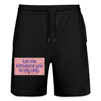 Premières impressions du chien - Short de jogging bio TRAINER Stanley/Stella unisexe - noir - Devant - Nik (191cm) & Marisol (170cm)