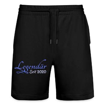 2020 - Stanley/Stella Unisex Bio Joggingshorts Trainer  - Schwarz - Vorne - Nik (191cm) & Marisol (170cm)