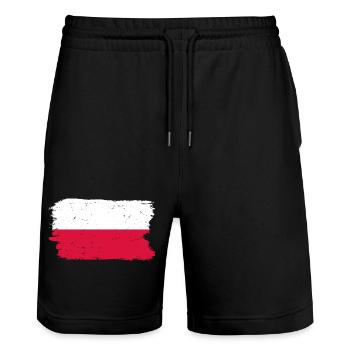 Pinselstrich "Flagge polieren" - Stanley/Stella Unisex Bio Joggingshorts Trainer  - Schwarz - Vorne - Nik (191cm) & Marisol (170cm)