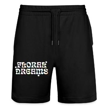 Floral Dreams Retro Style - Stanley/Stella Trainer Unisex Organic Jogging Shorts - black - Front - Nik (191cm) & Marisol (170cm)
