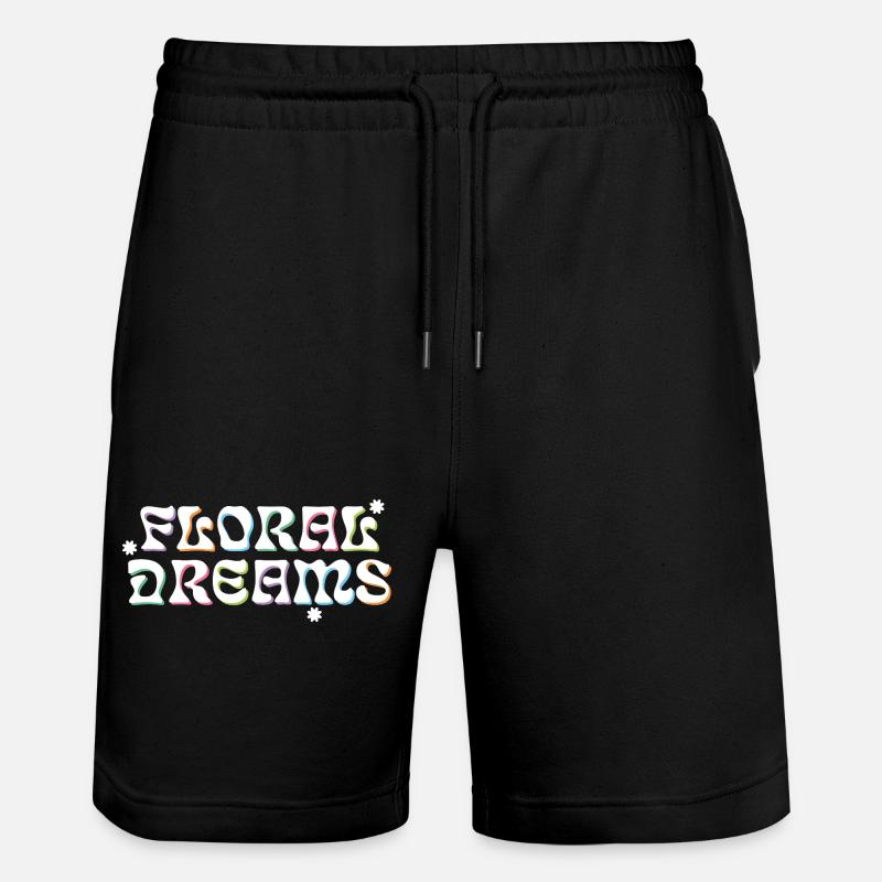 Floral Dreams Retro Style - Stanley/Stella Trainer Unisex Organic Jogging Shorts - black