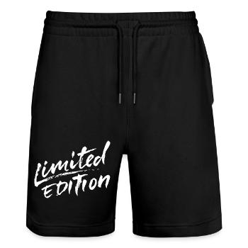 Limited Edition - Stanley/Stella Unisex Bio Joggingshorts Trainer  - Schwarz - Vorne - Nik (191cm) & Marisol (170cm)