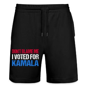 Don't Blame Me I Voted For Kamala I - Stanley/Stella Trainer Unisex Organic Jogging Shorts - black - Front - Nik (191cm) & Marisol (170cm)