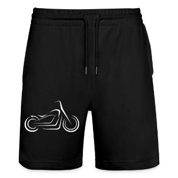 Motorcycle Lines Chopper - Illustration for Bikers - Stanley/Stella Trainer Unisex Organic Jogging Shorts - black - Front - Nik (191cm) & Marisol (170cm)