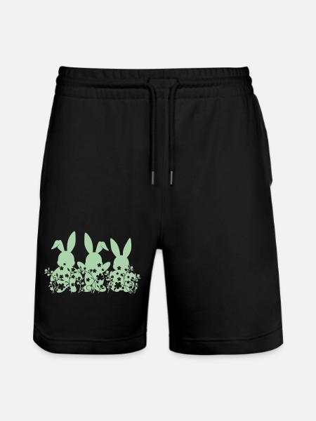 Lapins Fleurs de Pâques - Short de jogging bio TRAINER Stanley/Stella unisexe - noir