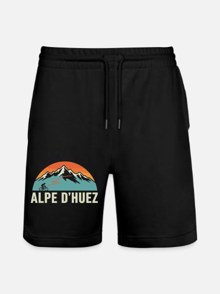 Alpe d'Huez Retro Ride - Stanley/Stella Trainer Unisex Organic Jogging Shorts - black
