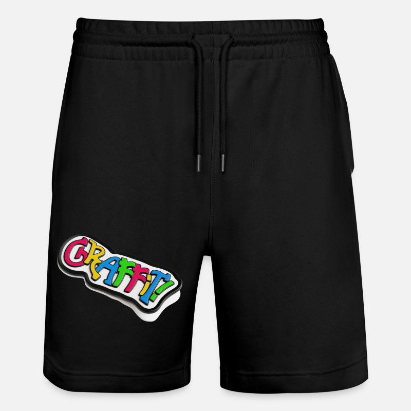 Graffiti Schriftzug 3d Effekt - Stanley/Stella Unisex Bio Joggingshorts Trainer  - Schwarz
