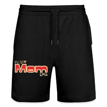 In My Mom Era – Nostalgisches Mama-Design - Stanley/Stella Unisex Bio Joggingshorts Trainer  - Schwarz - Vorne - Nik (191cm) & Marisol (170cm)